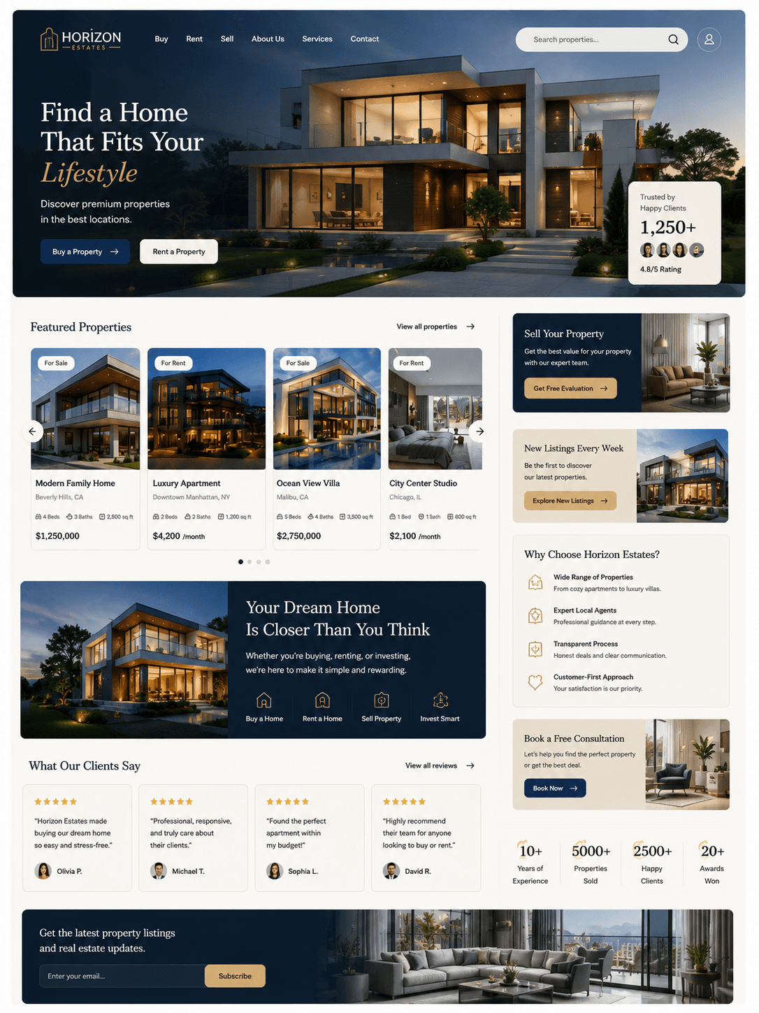 Estate Agency website design