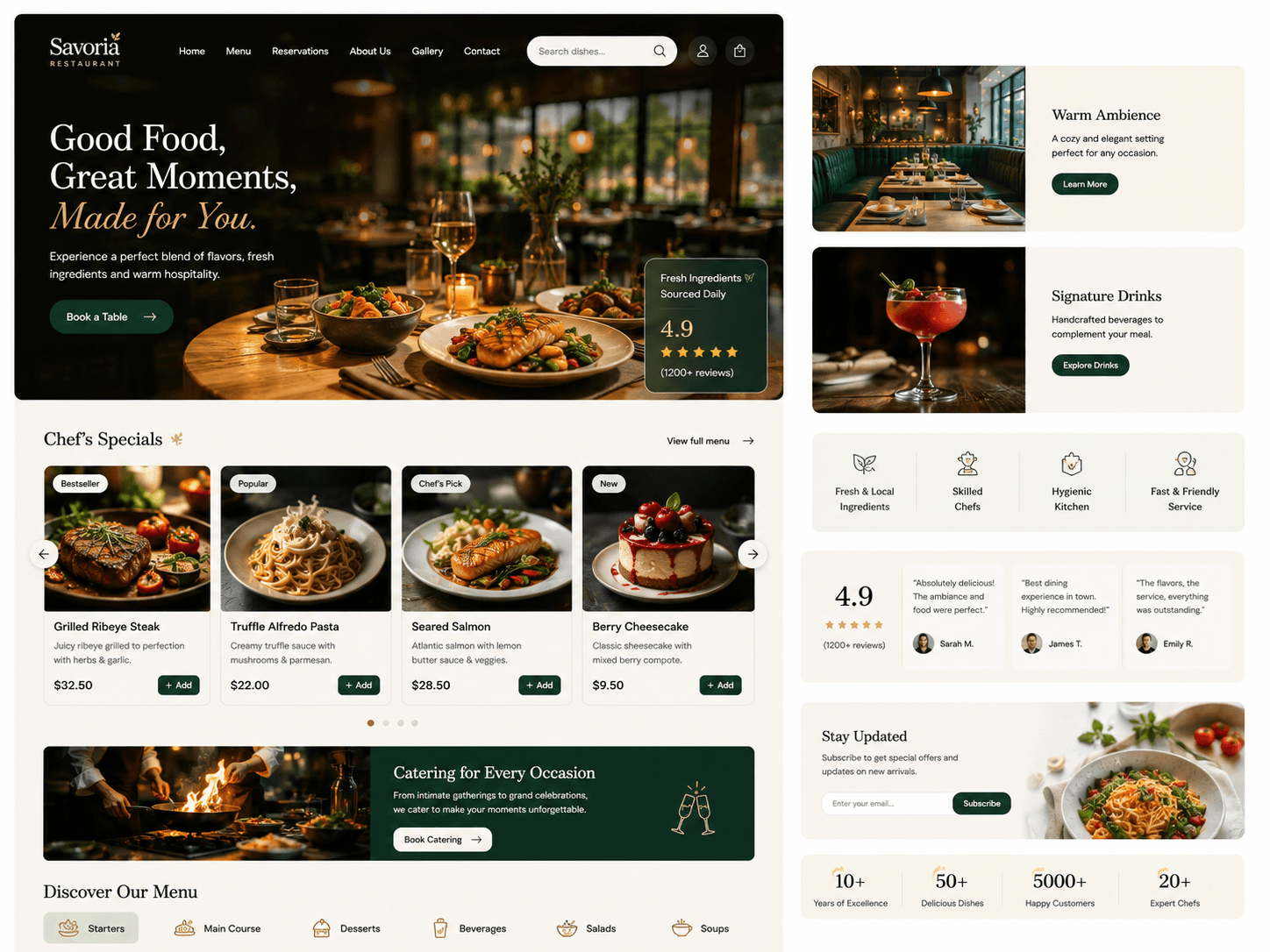 Restaurant website design
